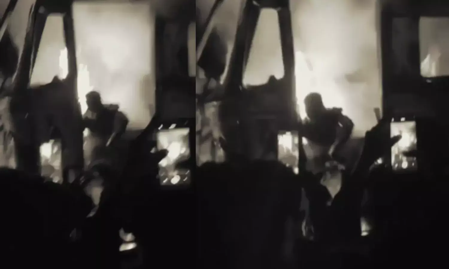 ट्रकों की भिड़ंत के कारण लगी आग से दो व्यक्ति जिंदा जल गए, भीड़ में खड़े लोग बचाने की जगह Video बनाते रहे