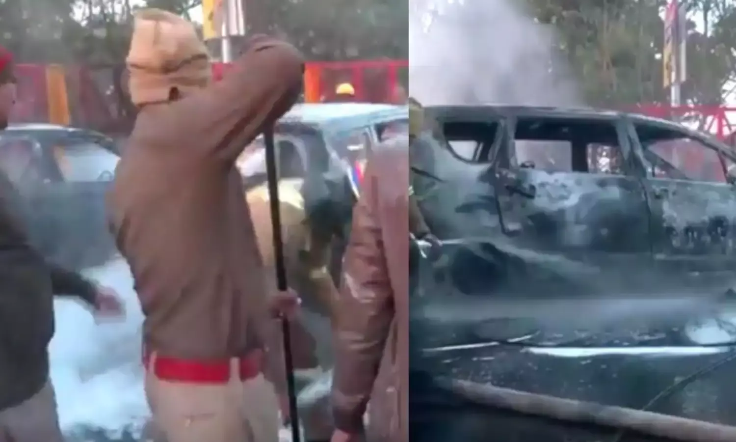 CM योगी के आगमन से पहले महाकुंभ मेला क्षेत्र में भड़की आग, दो गाड़ियां जलकर हुई खाक