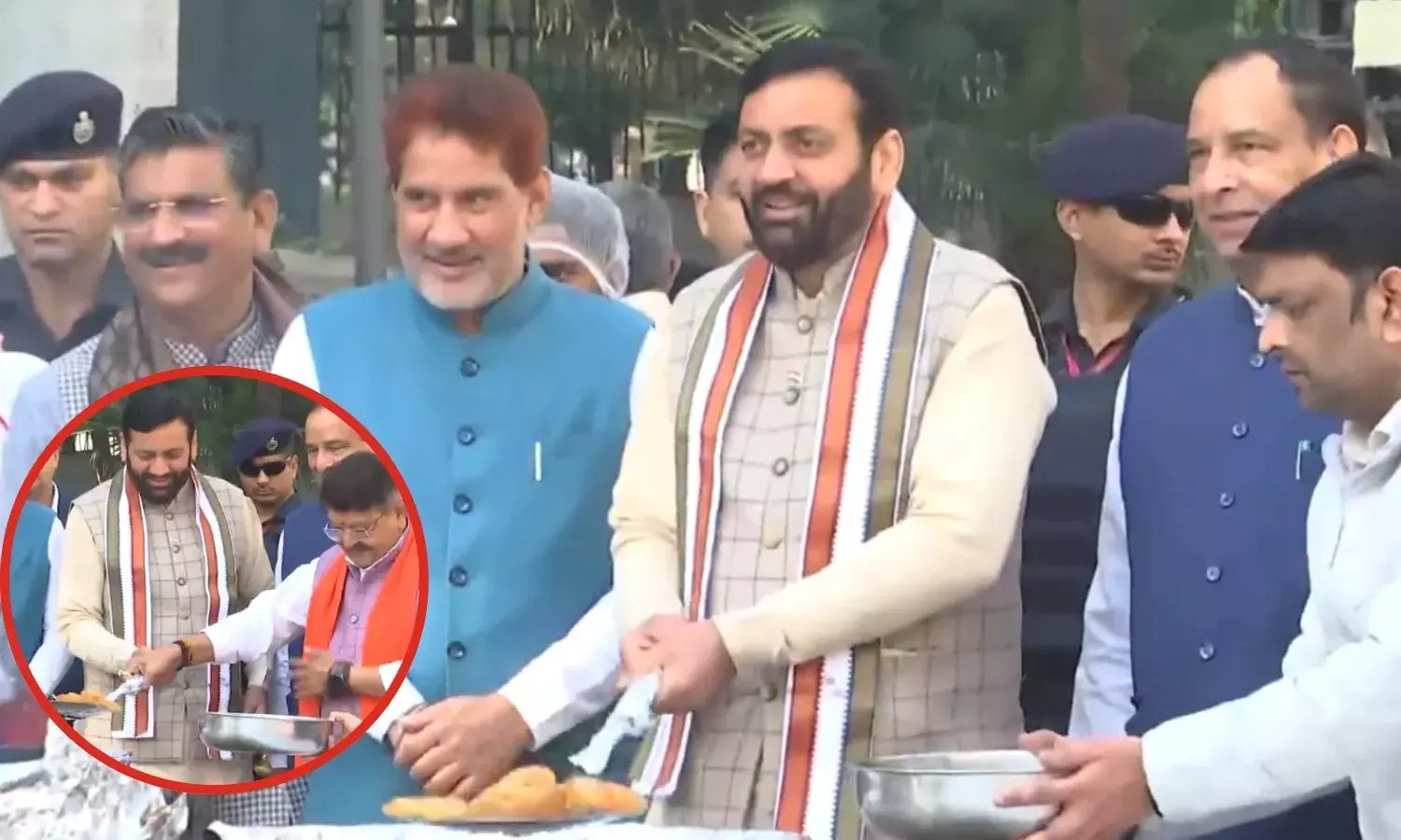 दिल्ली में BJP की वापसी पर CM नायब सिंह सैनी ने पार्टी ऑफिस  में बनाई जलेबियां