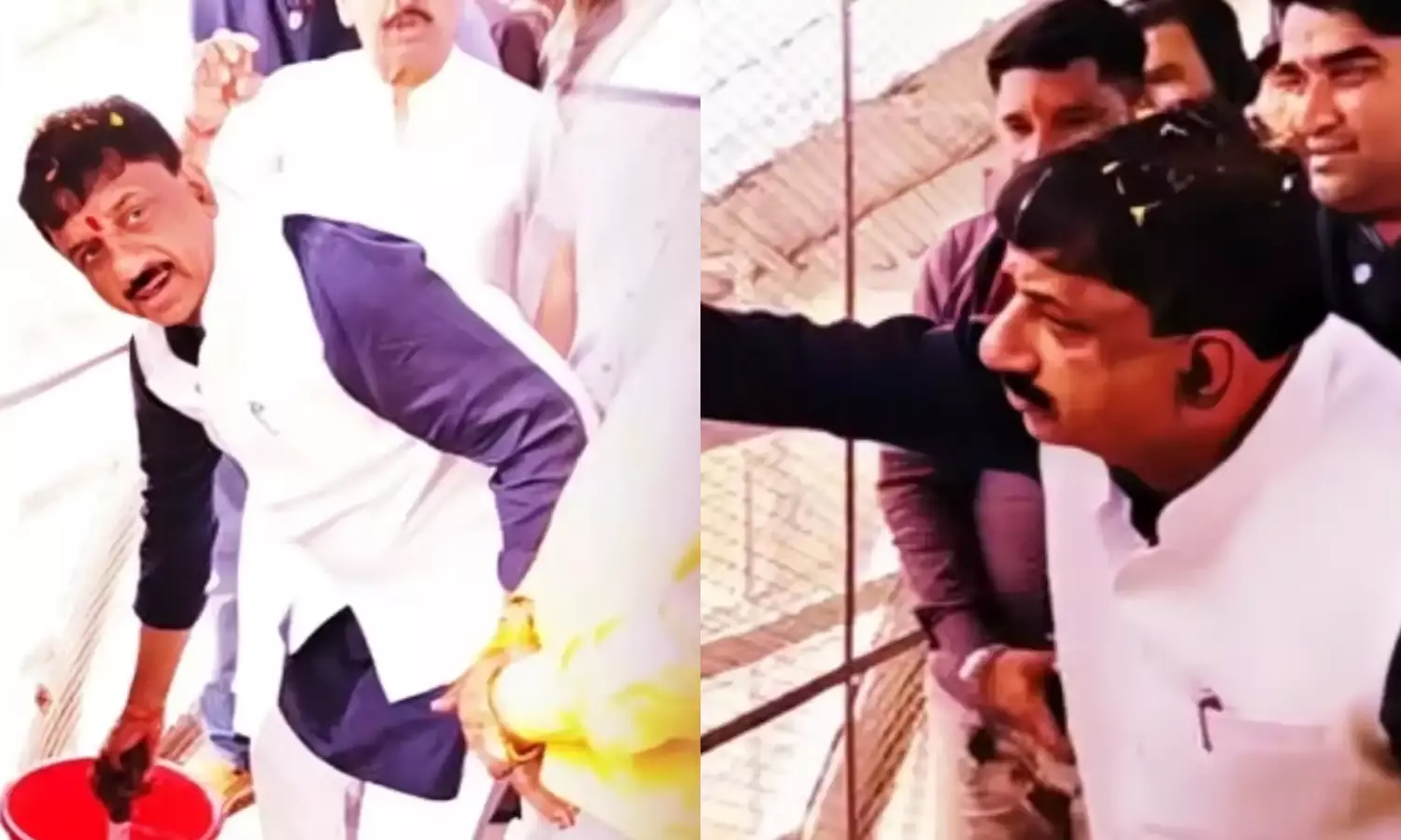 गुटखा की गंदगी देख भड़के सांसद