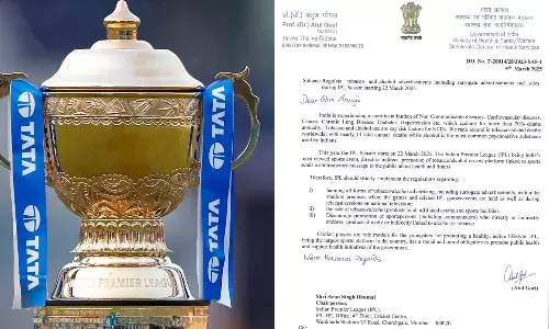 आईपीएल में शराब और तंबाकू के विज्ञापनों पर लग सकता है बैन, DGHS ने चेयरमैन को भेजा पत्र...