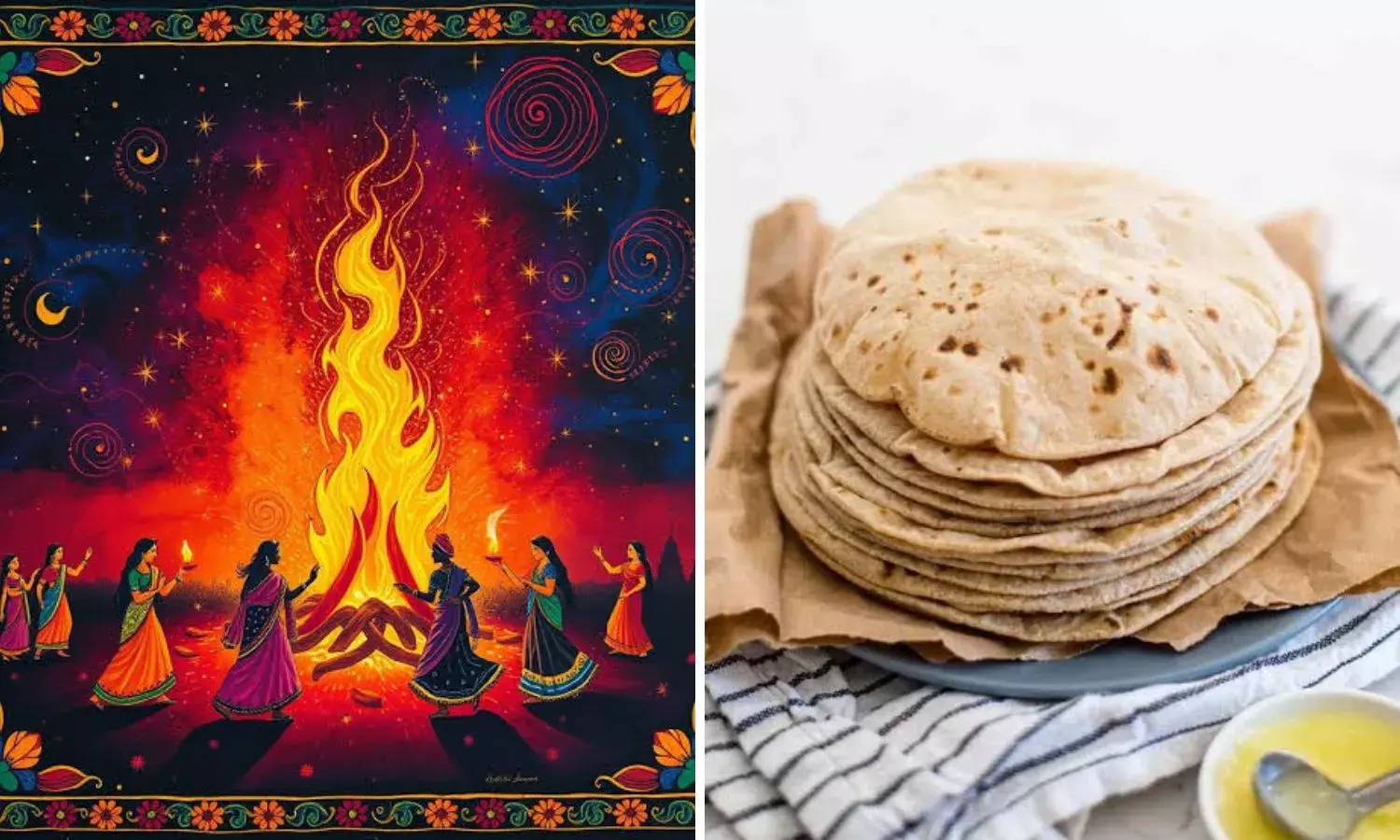 भोपाल में होलिका दहन पर खाते है गेहूं के आटे की छोटी रोटी बनाकर