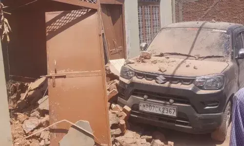 क्षतिग्रस्त हुआ मकान