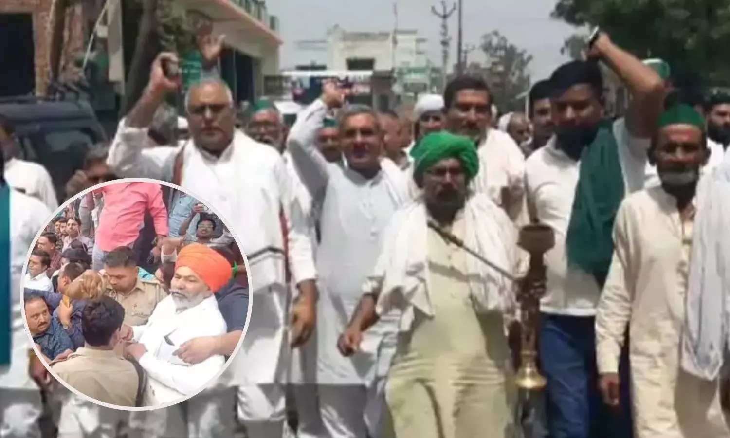 राकेश टिकैत पर हमले के विरोध में सड़कों पर उतरे किसान, पंचायत में शामिल होने के लिए रवाना