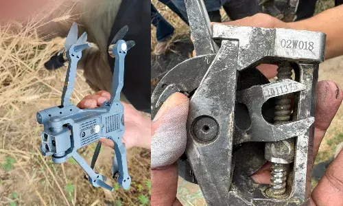 Pictures of drone parts recovered after they were shot down by Indian air defence systems last night.