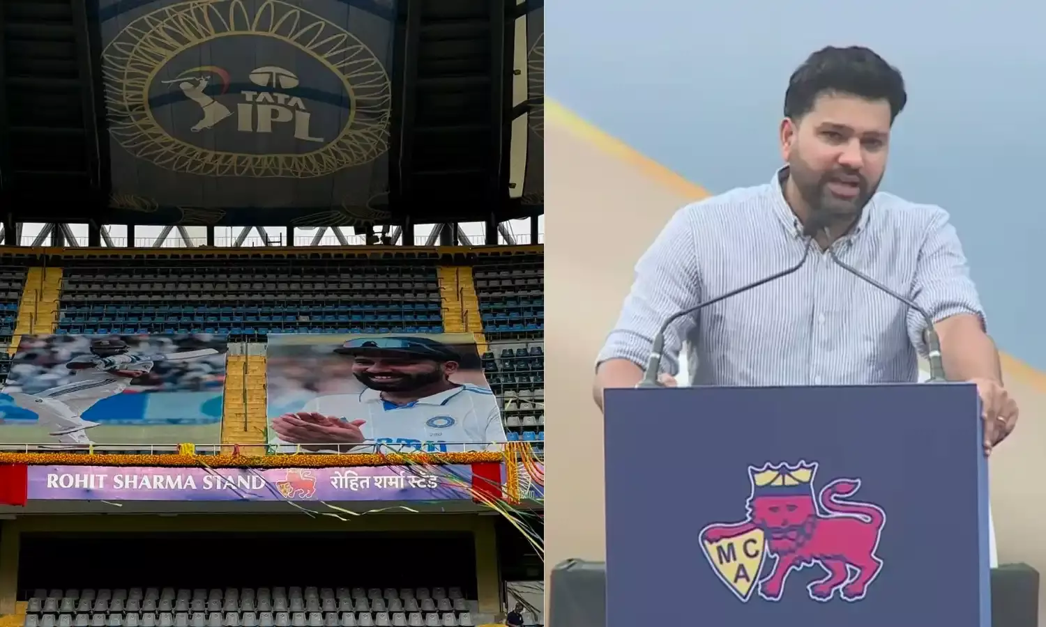 वानखेड़े में हिटमैन को मिला खास सम्मान, रोहित शर्मा स्टैंड का भव्य उद्घाटन, CM फडणवीस और शरद पवार रहे मौजूद