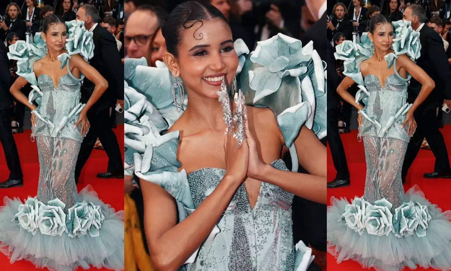 कान्स के रेड कार्पेट पर फिर छाया नैंसी त्यागी का जलवा, अपनी बनाई ड्रेस पहनकर रेड कार्पेट पर उतरी