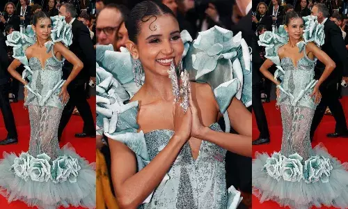 कान्स के रेड कार्पेट पर फिर छाया नैंसी त्यागी का जलवा, अपनी बनाई ड्रेस पहनकर रेड कार्पेट पर उतरी