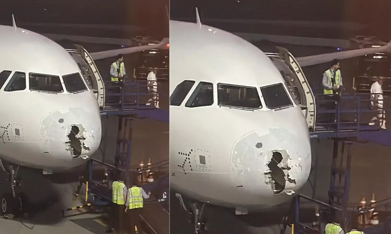 IndiGo flight damaged due to heavy rain and hailstorm in Delhi