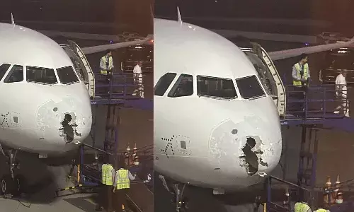 IndiGo flight damaged due to heavy rain and hailstorm in Delhi