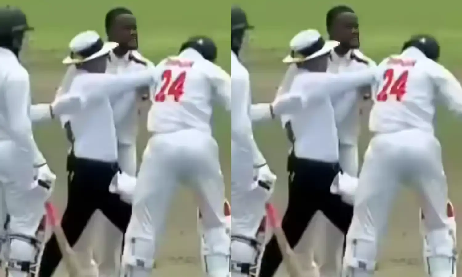 मैदान पर हाथापाई मैदान पर हाथापाई