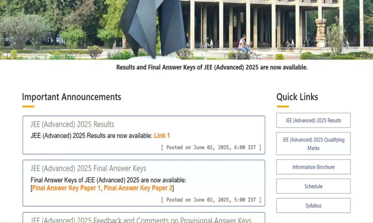 जारी हुआ जेईई एडवांस्ड का रिजल्ट, फाइनल आंसर - की भी आई, जानिए कैसे करें चेक?