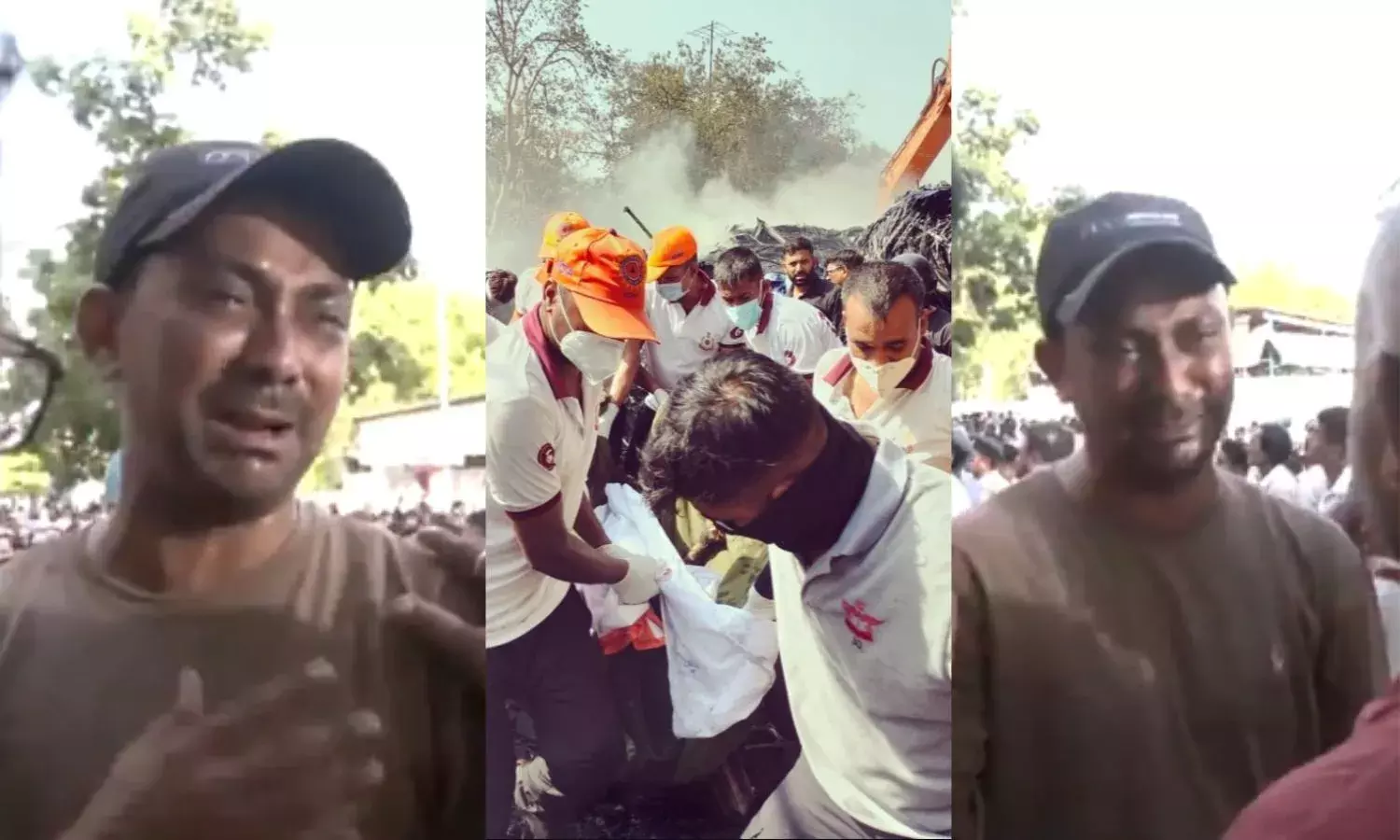 प्लेन क्रैश के बाद जलते मलबे के बीच अपनों को ढूंढती निगाहें, आंखों में आंसू और दिलों में दहशत