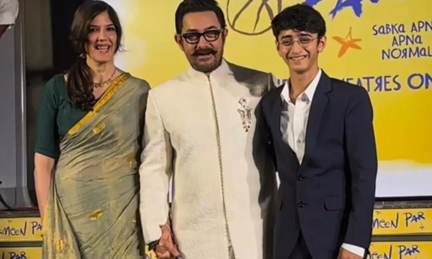 ‘सितारे जमीन पर’ की स्क्रीनिंग में आमिर खान का शाही अंदाज, गर्लफ्रेंड गौरी और बेटे आजाद के साथ दिए पोज