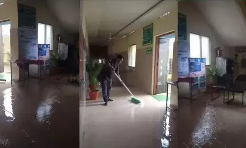 जिला अस्पताल में पहली बारिश में हुआ तर-बतर, वीडियो वायरल