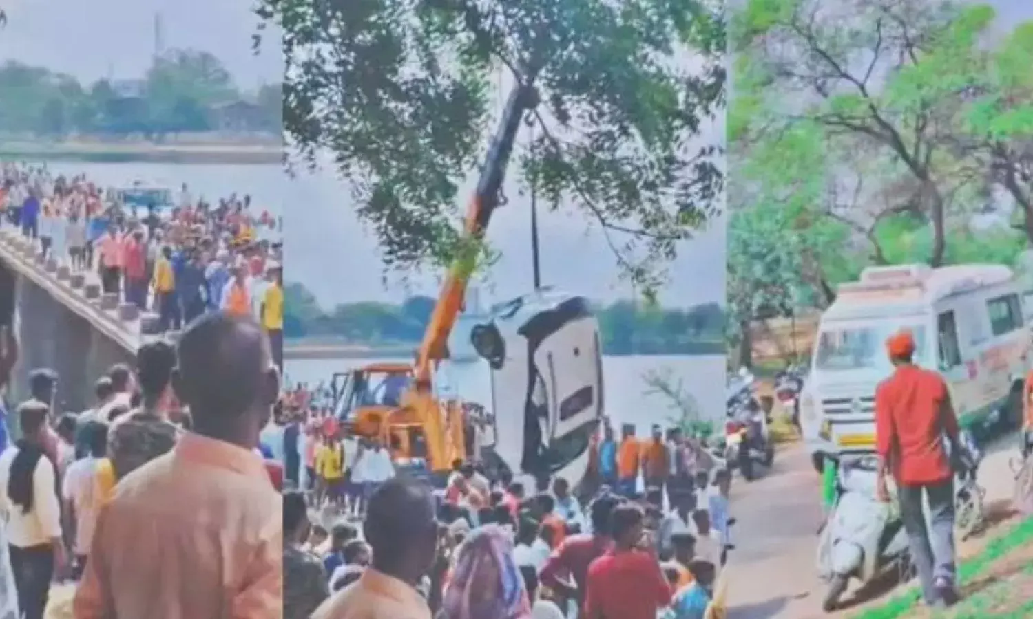 शिवनाथ नदी में गिरी तेज रफ्तार कार , MP के बैंककर्मी की मौत तीन की हालत गंभीर