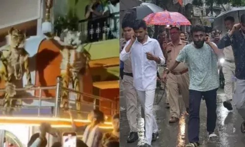 मंदिर की छत पर शेर नाच करने वाले 2 युवक गिरफ्तार