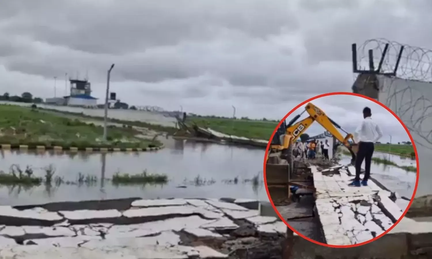 रीवा एयरपोर्ट की बाउंड्रीवॉल ढही, अक्टूबर 2024 में हुआ था शुभारंभ