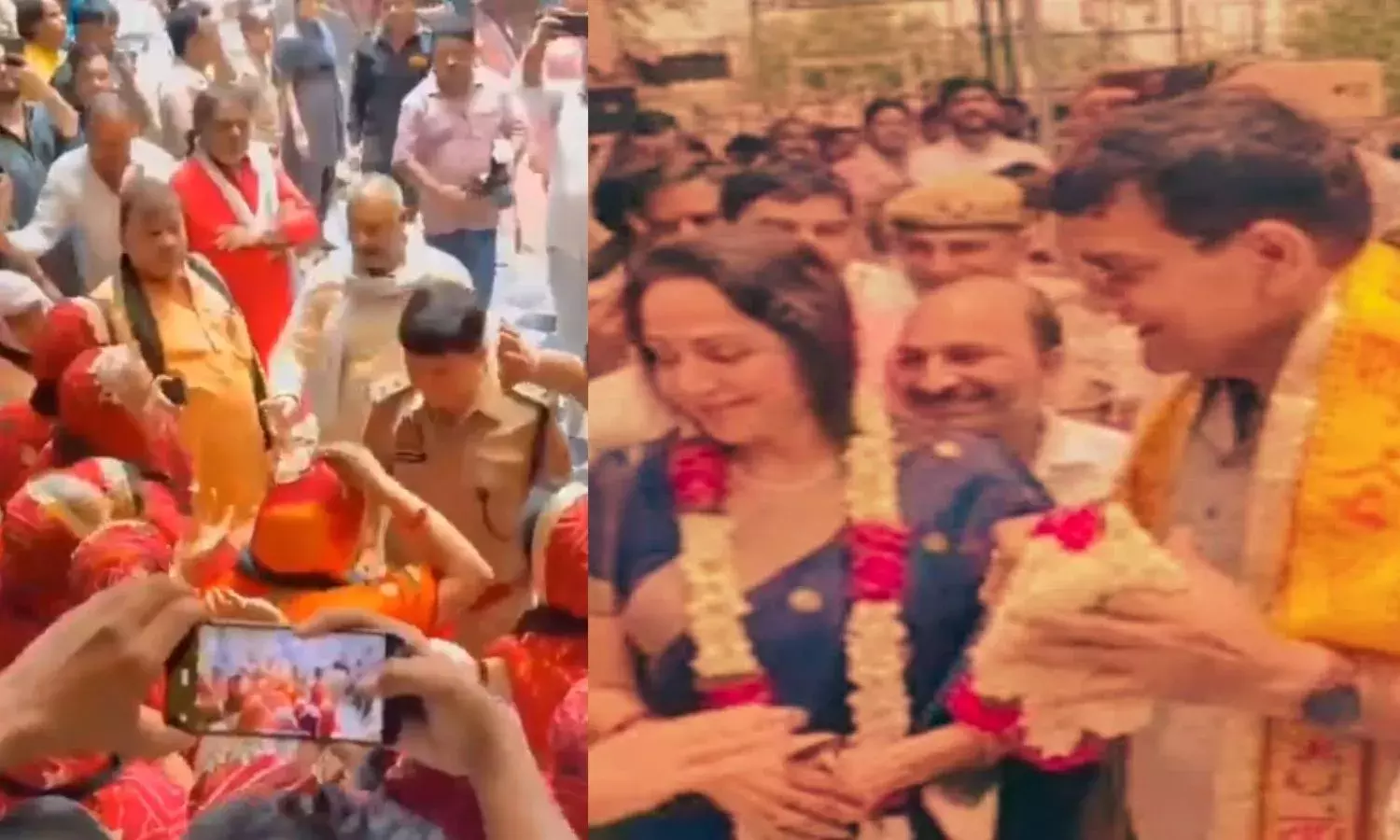 महिलाओं ने की नारेबाजी, पुजारियों ने मूर्ति पर डाला पर्दा महिलाओं ने की नारेबाजी, पुजारियों ने मूर्ति पर डाला पर्दा