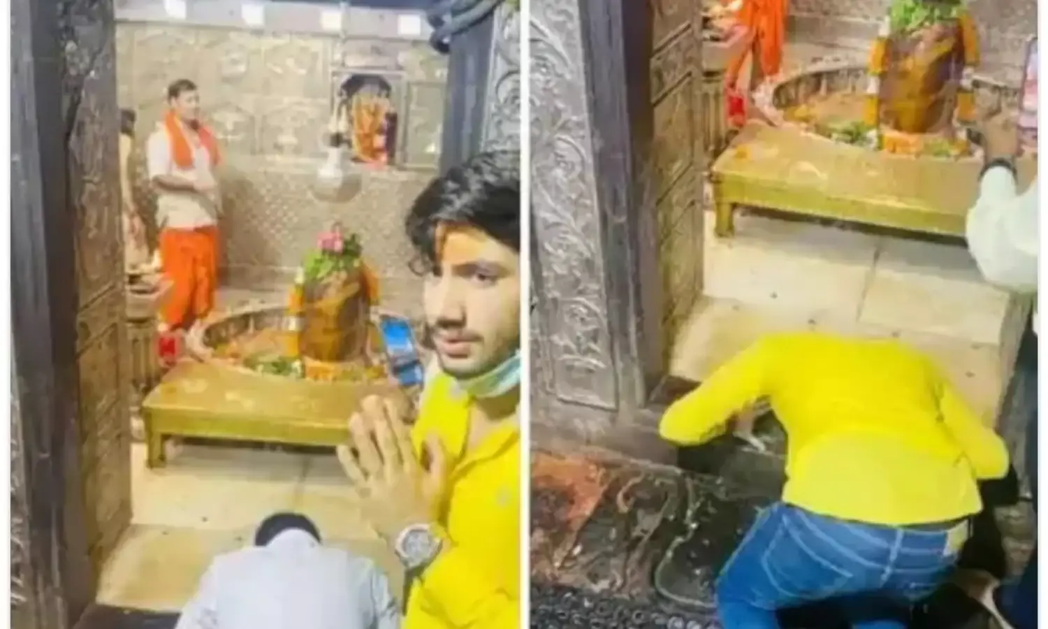 उज्जैन के महाकालेश्वर मंदिर में तोड़ा गर्भगृह में प्रवेश का नियम, कर्मचारी से भी की बहस…