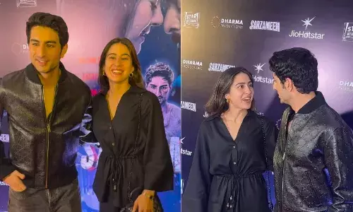 सरजमीन की स्क्रीनिंग में छाए सितारे, भाई इब्राहिम की फिल्म देखने पहुंची सारा अली खान