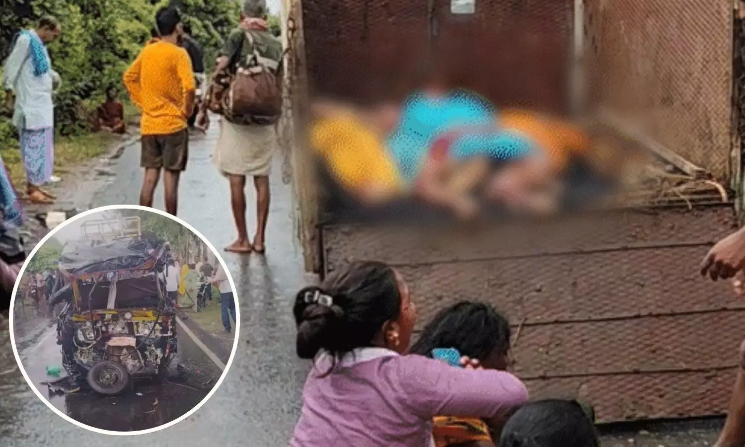 ऑटो और हाइवा की टक्कर में 8 की मौत, 5 घायल