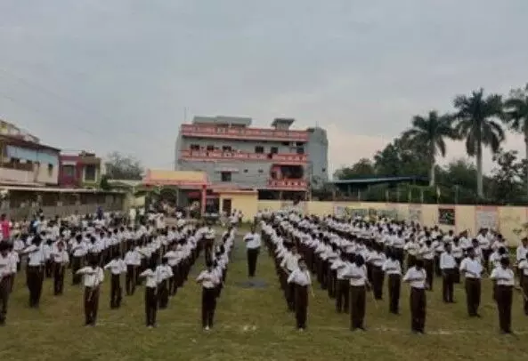 विदिशा: संघ के शालेय विद्यार्थी इकाई का पथ संचलन, बच्चों ने दिखाया अनुशासन