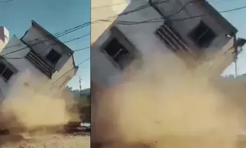 देखते-देखते ताश के पत्तों की तरह गिर गई 3 मंजिला इमारत, करोड़ों की दवाई बनी मलबा देखते-देखते ताश के पत्तों की तरह गिर गई 3 मंजिला इमारत, करोड़ों की दवाई बनी मलबा
