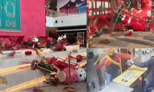 मॉल में क्रिसमस को लेकर थी तैयारी, तभी मचा जमकर हंगामा, दिखा धर्मांतरण विरोध का असर