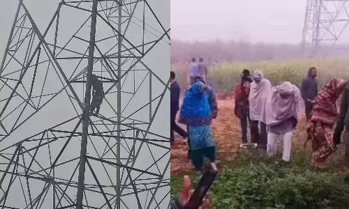 इश्क के जुनून में जान से खिलवाड़ः प्रेमी से शादी के लिए हाईटेंशन टावर पर चढ़ी युवती