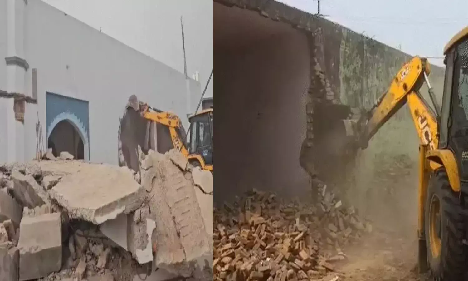 संभल में अवैध मस्जिदों और मदरसे पर चला बुलडोजर, एक को तो ग्रामीणों ने खुद ढहाया