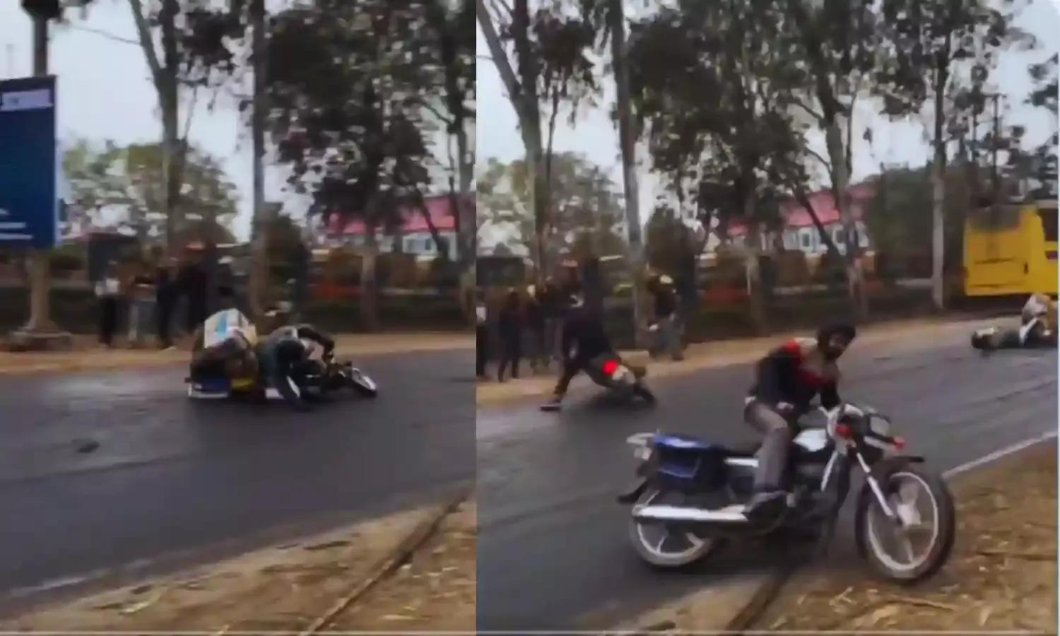 अमरोहा में शुगर मिल की फैलाई गंदगी बाइक सवारों पर पड़ी भारी,  फिसलकर कई लोग घायल