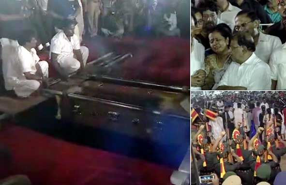 पूर्व मुख्यमंत्री एम.करुणानिधि का राजकीय सम्मान से हुआ अंतिम संस्कार