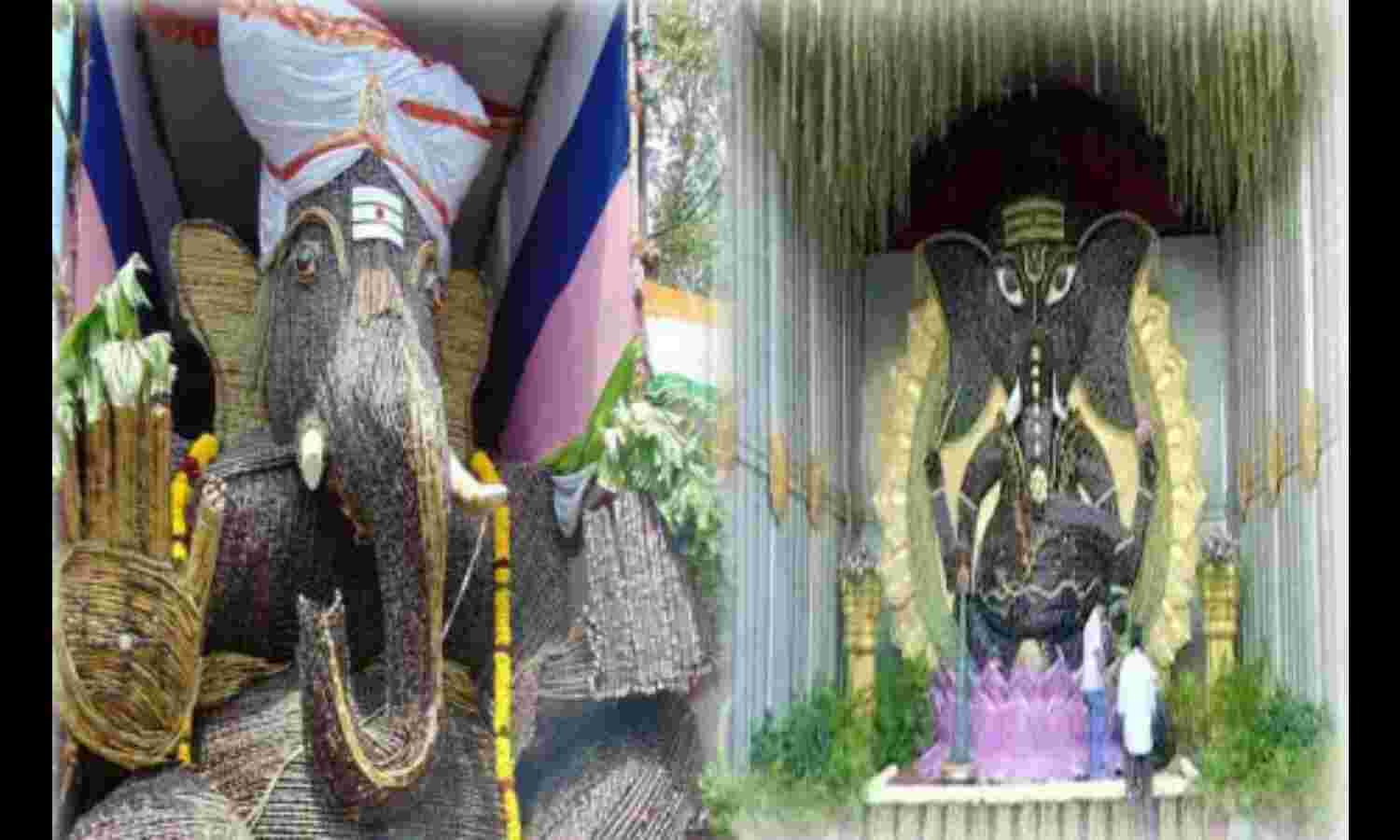 2 और 5 टन  गन्ने से चेन्नई और बैंगलोर में बनायीं गयी गणेश प्रतिमा