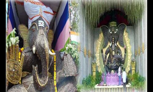 2 और 5 टन  गन्ने से चेन्नई और बैंगलोर में बनायीं गयी गणेश प्रतिमा