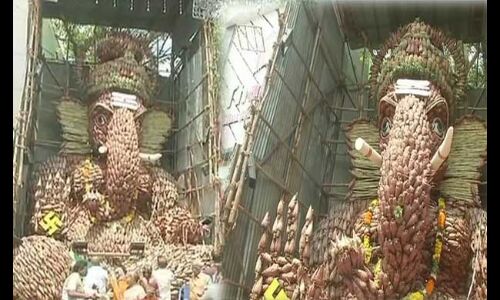 7000 केलों से चेन्नई में बनायीं गयी गणेश प्रतिमा