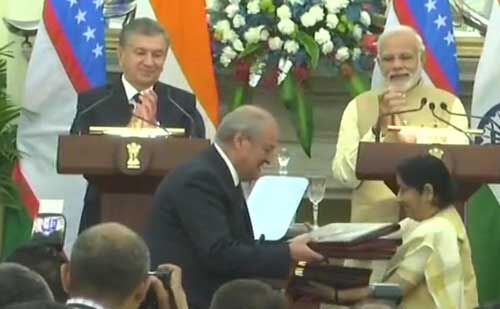 भारत और उज्बेकिस्तान के बीच 17 दस्तावेजों पर हुए हस्ताक्षर
