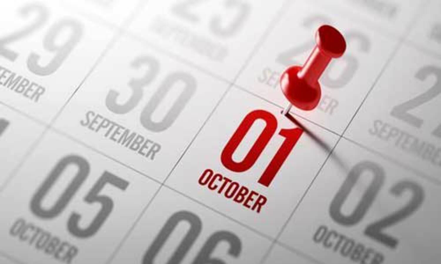 1 अक्टूबर से इन चीजों में हुआ बदलाव, पढ़िये पूरी खबर 1 अक्टूबर से इन चीजों में हुआ बदलाव, पढ़िये पूरी खबर