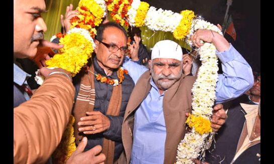 सलूजा के नेतृत्व में प्रभात झा और शिवराज सिंह का जोरदार स्वागत