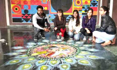 जीएल बजाज के आर्ट फेस्ट में 3-डी रंगोली ने मन मोहा