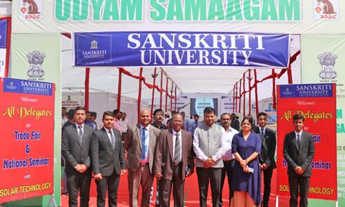 संस्कृति यूनिवर्सिटी परिसर में दो दिवसीय उद्यम समागम का शुभारम्भ