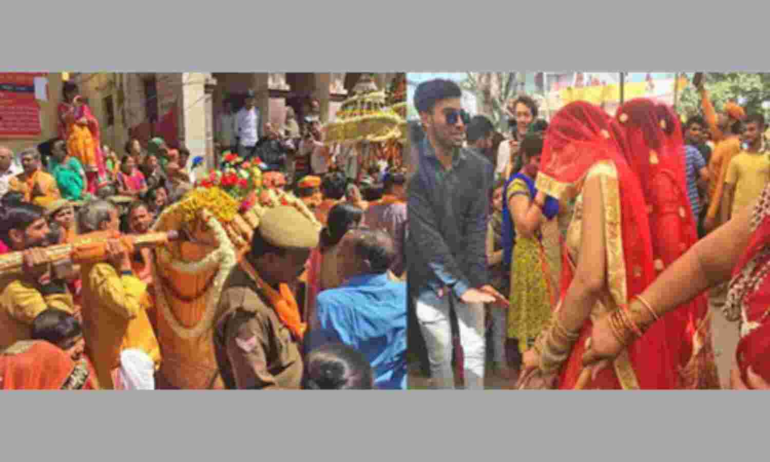 गोपियों ने बाल स्वरूप कान्हा के साथ खेली छड़ीमार होली