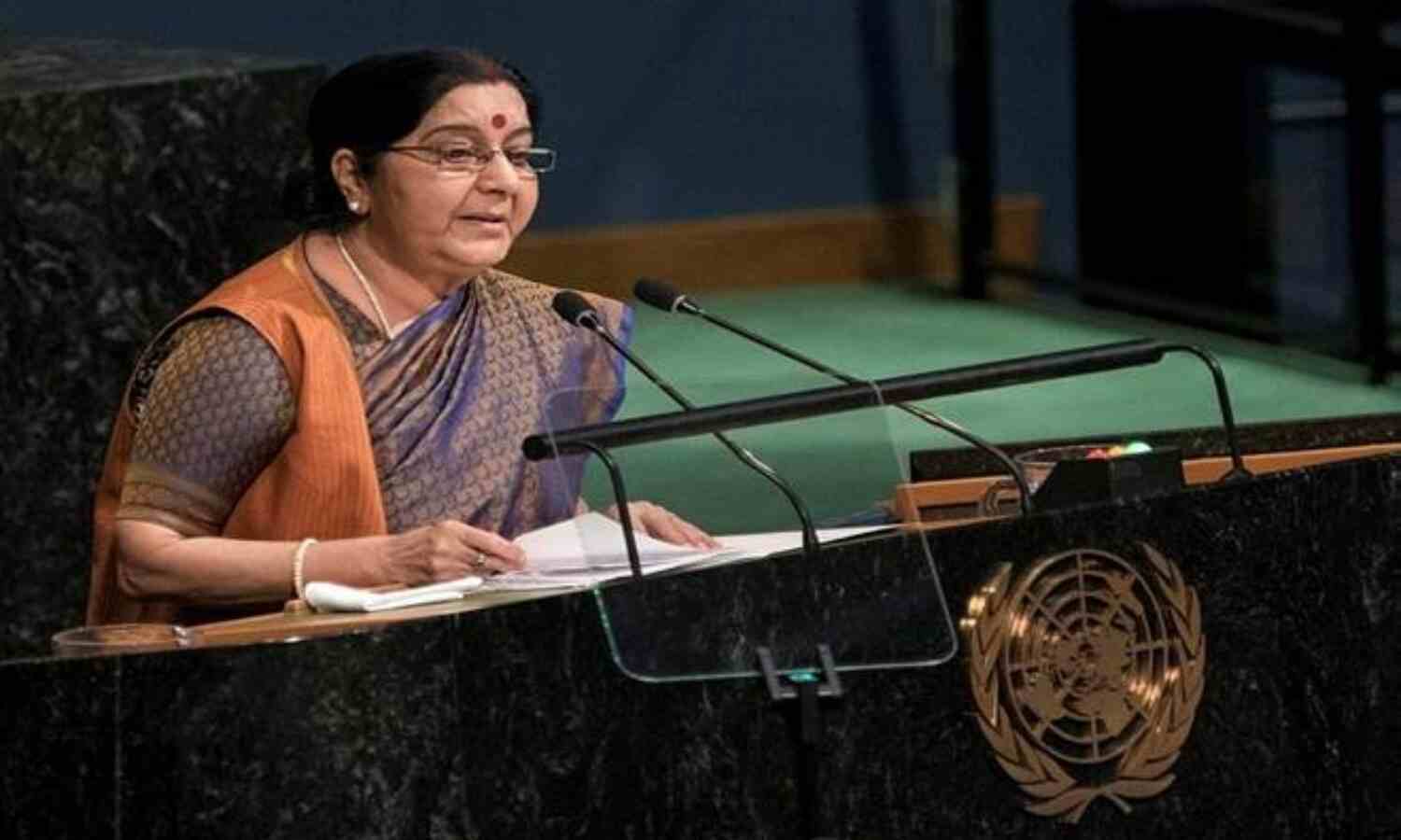 यूएन में सुषमा ने दुनिया को गिनाए जन-धन, मुद्रा बैंक, उज्जवला योजना जैसे कल्याणकारी कार्य