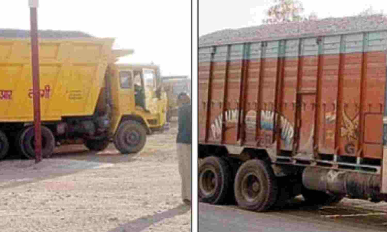 बिलौआ से हर दिन निकल रहे हैं उफनते दो हजार डम्पर बिलौआ से हर दिन निकल रहे हैं उफनते दो हजार डम्पर