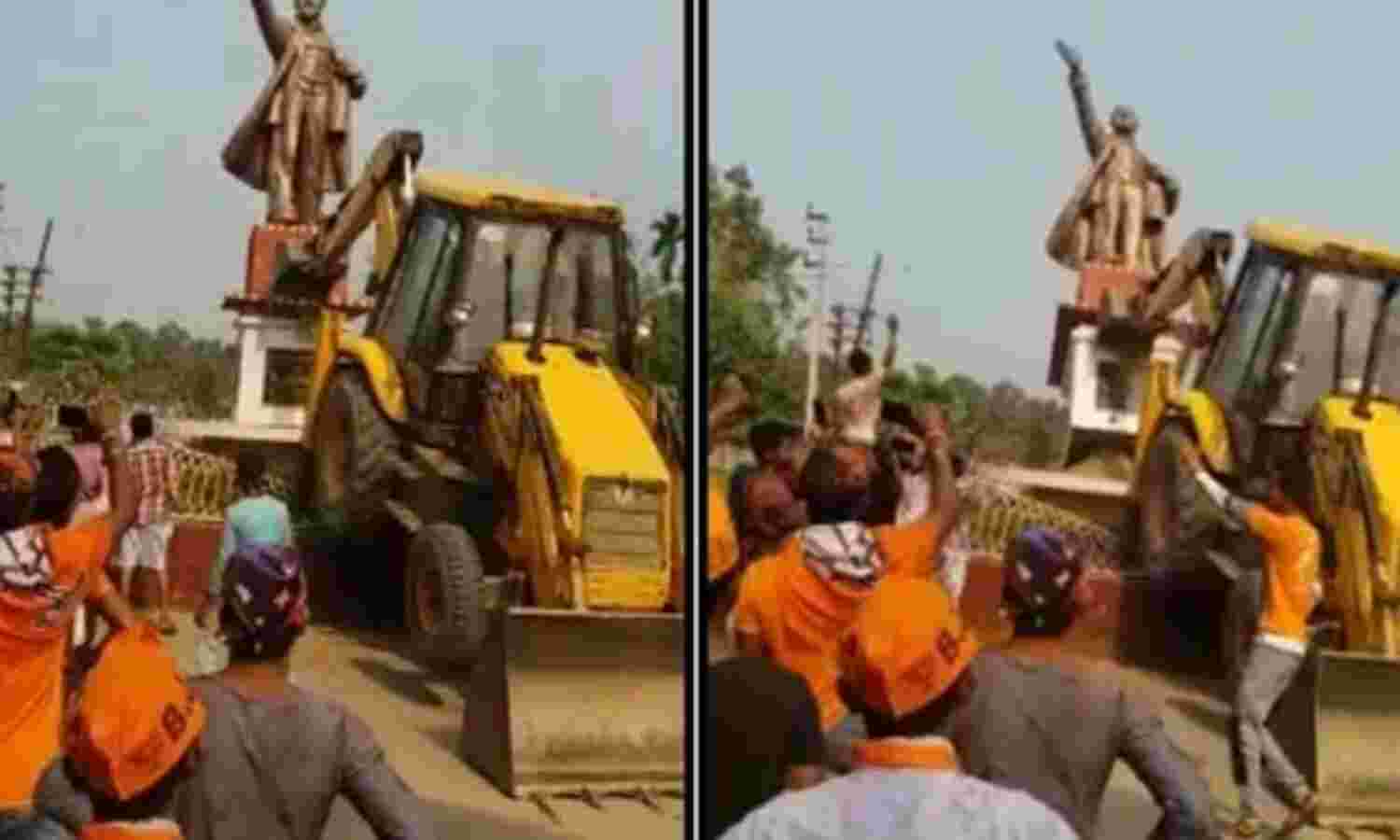 त्रिपुरा में बुल्डोजर से तोड़ी लेनिन की मूर्ति