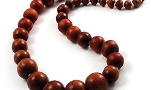 राई करें वुड बीड्स नेकलेस
